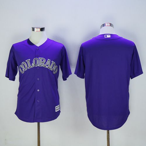 Rockies Blank Purple New Cool Base Stitched MLB Jersey - Click Image to Close